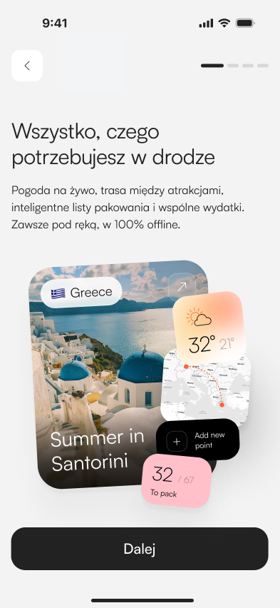 Wybierz cel podróży i zaproś znajomych linkiem.